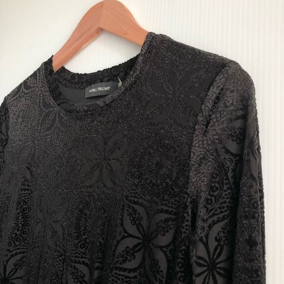 🆕 Ivanka Trump textured pattern velour texture crewneck top sz small NWT - Picture 5 of 6